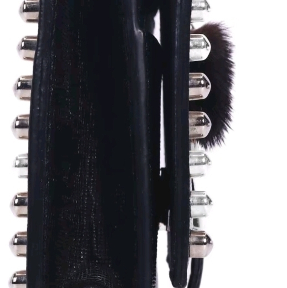 FENDI Authentic Leather Karlito Studs Shoulder Bag Limited Edition Black W/COA - Picture 7 of 12